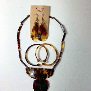 Matching Tortoise Necklace, Bracelets and Earrings